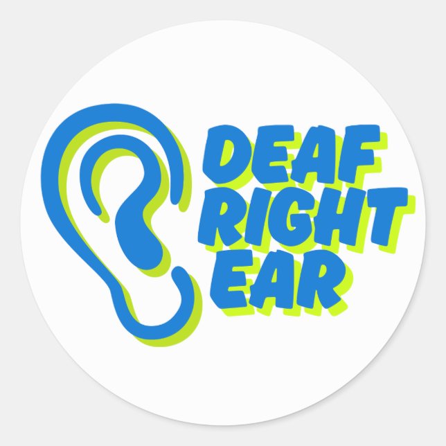 Sticker Rond sourd oreille droite blanc arrière - plan (Devant)
