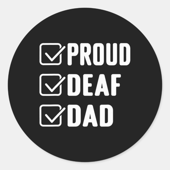Sticker Rond Sourd Papa Asl Geste Mains Sourde Sensibilisation  (Devant)