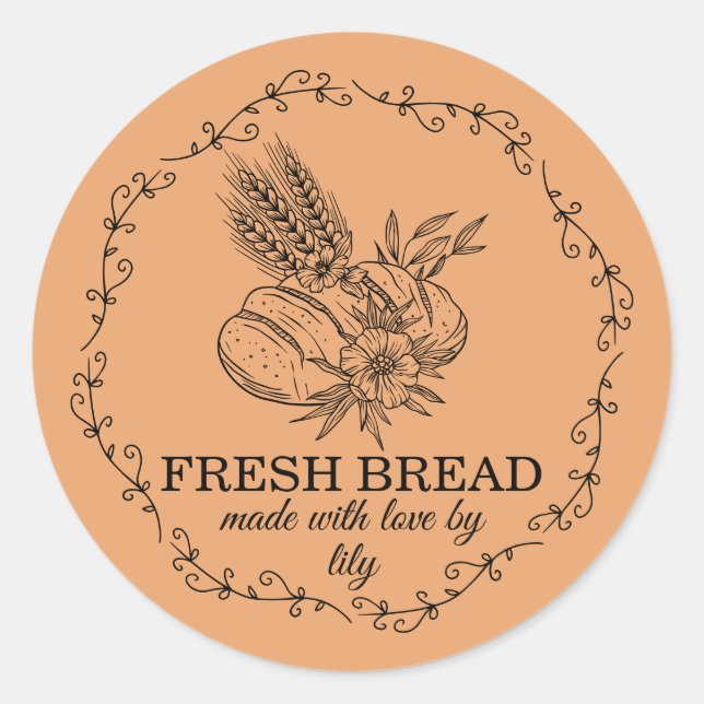 Sticker Rond Sourdough Bread Baking (Devant)