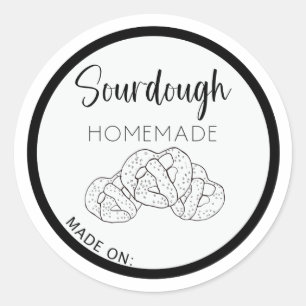 STICKER ROND SOURDOUGH PRETZEL ÉTIQUETTE, CUISINE SOURDOUGH