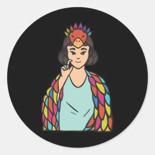 Sticker Rond Sourds Sourds de la main de l'Asl Sensibilisation 