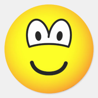 Sticker Rond Souriez ! grand émoticône