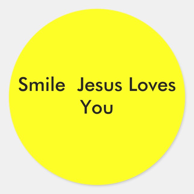 Sticker Rond Souriez Jésus vous aime (Devant)