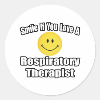 Sticker Rond Souriez Si Vous Aimez Un Thérapiste Respiratoire