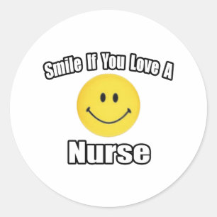Sticker Rond Souriez si vous aimez une infirmière