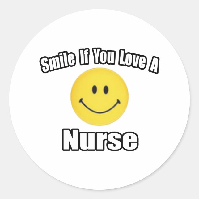 Sticker Rond Souriez si vous aimez une infirmière (Devant)