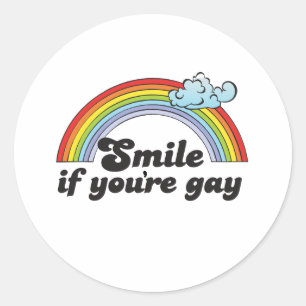 Sticker Rond Souriez si vous êtes gay