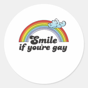 Sticker Rond Souriez si vous êtes gay