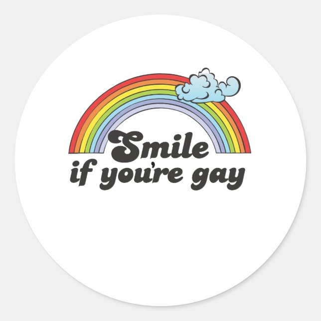 Sticker Rond Souriez si vous êtes gay (Devant)