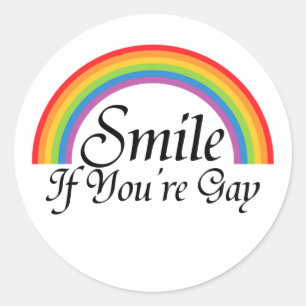 Sticker Rond Souriez si vous êtes gay