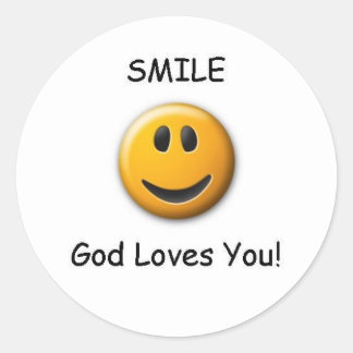 STICKER ROND SOURIRE