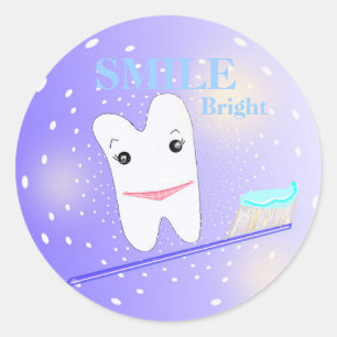 Sticker Rond Sourire brillant Dentaire