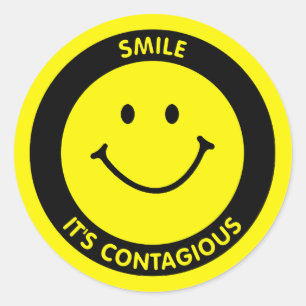 STICKER ROND SOURIRE C'EST CONTAGIEUX