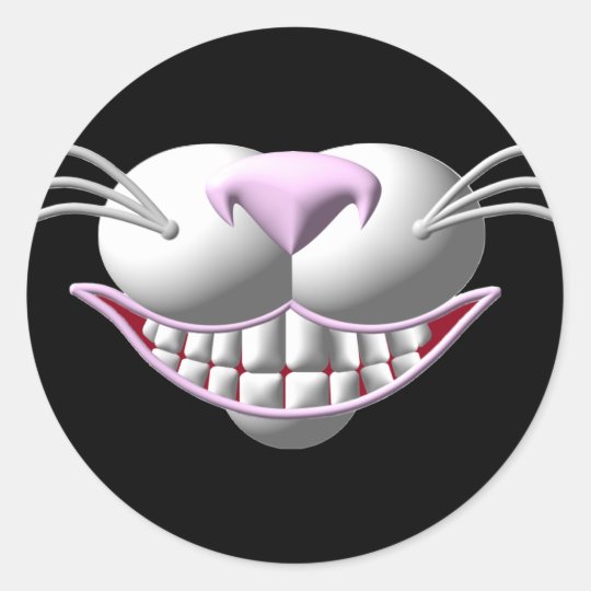 Sticker Rond Sourire De Chat De Cheshire Zazzle Fr