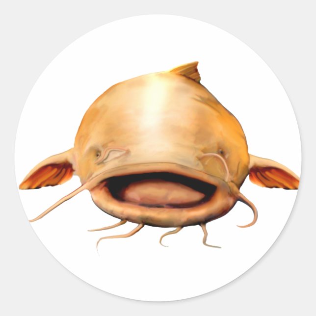 Sticker Rond Sourire de pêche (Devant)