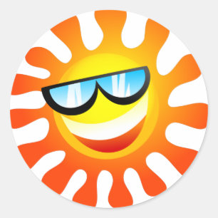 Sticker Rond Sourire Été Soleil ensoleillé Météo
