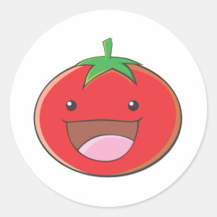 Sticker Rond Sourire heureux de tomate