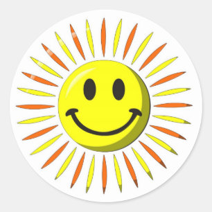 Sticker Rond Sourire heureux lumineux - visage
