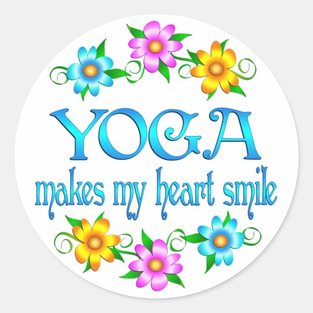 Sticker Rond Sourires de yoga (Devant)