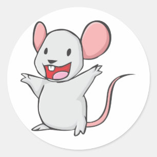 Sticker Rond Souris