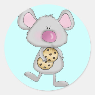 Sticker Rond Souris avec Cookies T-shirts et cadeaux