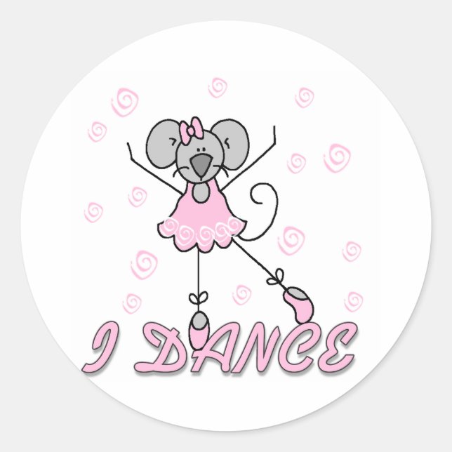 Sticker Rond Souris Ballet I Danse (Devant)