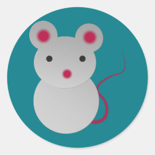 Sticker Rond Souris bébé mignonne