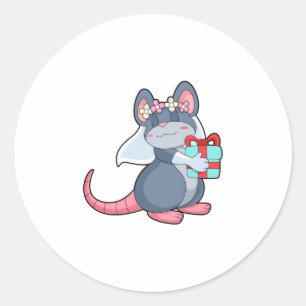 Sticker Rond Souris comme mariée avec Voile & Gift.PNG
