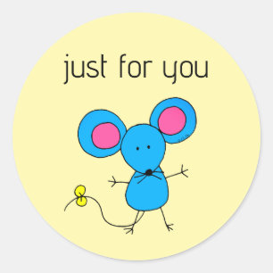 Sticker Rond Souris de dessin animé mignonne juste pour vous