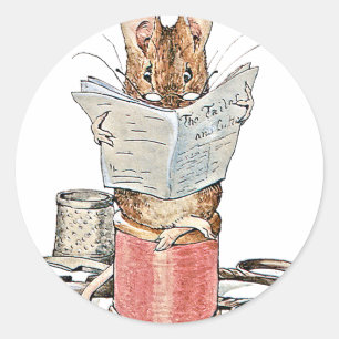 Sticker Rond Souris de tailleur sur la bobine du fil