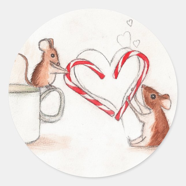 Sticker Rond Souris de vacances (Devant)