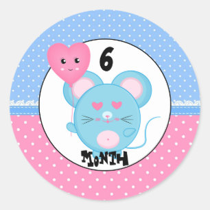 Sticker Rond Souris Mignonne