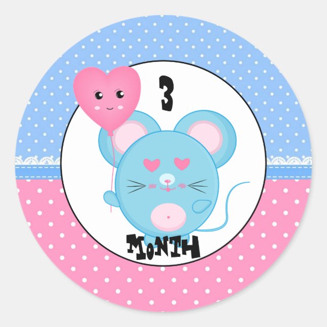 Sticker Rond Souris Mignonne (Devant)
