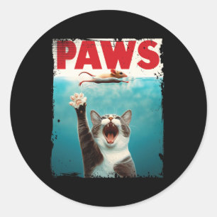 Sticker Rond Souris Parodique Chat Souris Humoristique Chat Cha