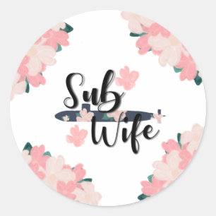 Sticker Rond sous-femme floral sous-marin mignon