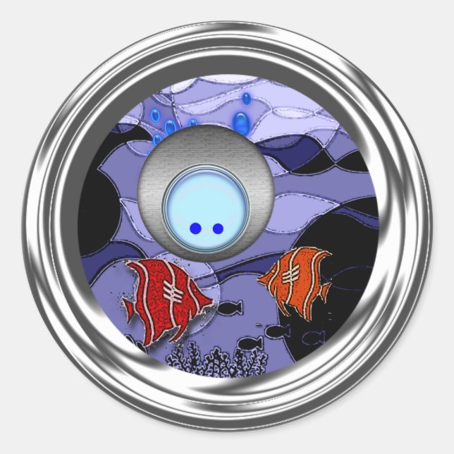 Sticker Rond Sous la mer (Devant)
