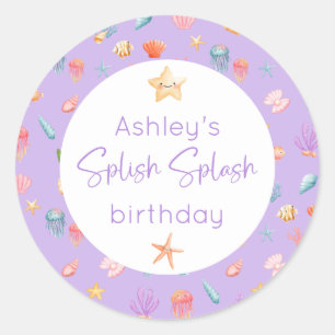 Sticker Rond Sous la mer Anniversaire