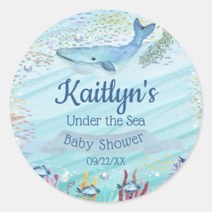 Sticker Rond Sous la mer   Baby shower à thème océanique