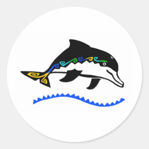 Sticker Rond Sous la mer - DOLPHIN - Nature - Faune -