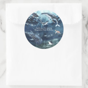 Sticker Rond Sous la mer   Fête d'anniversaire océan