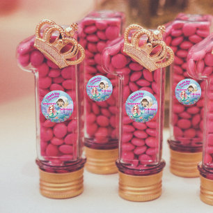 Sticker Rond Sous la mer Photo de fille de sirène magique