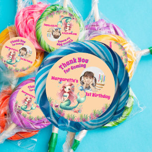 Sticker Rond Sous la mer Photo de fille de sirène magique