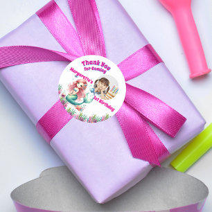 Sticker Rond Sous la mer Photo de fille de sirène magique