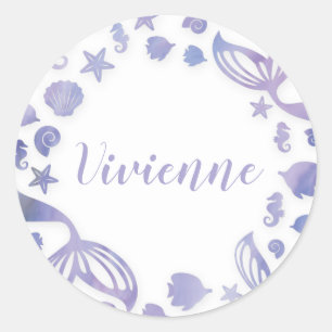 Sticker Rond Sous la sirène de mer