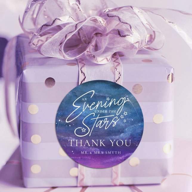 Sticker Rond Sous la soirée étoilée merci coutume (Créateur téléchargé)