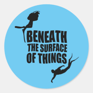 Sticker Rond Sous La Surface Citation Plongée