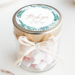 Sticker Rond Sous l'aquarelle marine Merci nautique