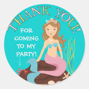 Sticker Rond Sous l'autocollant de partie de Merci de sirène d