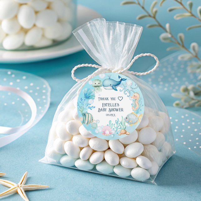 Sticker Rond Sous le Baby shower marin (Créateur téléchargé)