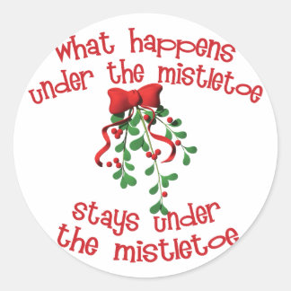 Sticker Rond Sous le Mistletoe